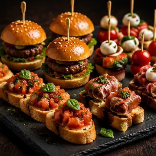 Illustrative mini slider platters for event catering in Port Elizabeth
